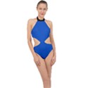 Absolute Zero Blue - Halter Side Cut Swimsuit View1