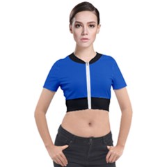 Absolute Zero Blue - Short Sleeve Cropped Jacket by FashionLane