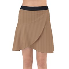 Bone Brown - Wrap Front Skirt by FashionLane