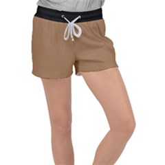 Bone Brown - Velour Lounge Shorts by FashionLane