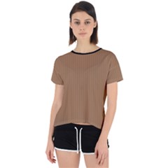 Bone Brown - Open Back Sport Tee by FashionLane