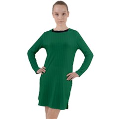 Cadmium Green - Long Sleeve Hoodie Dress by FashionLane