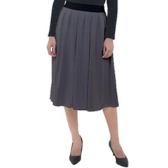 Carbon Grey - Classic Velour Midi Skirt  by FashionLane