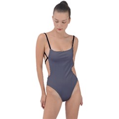 Carbon Grey - Tie Strap One Piece Swimsuit by FashionLane