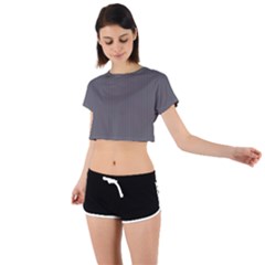 Carbon Grey - Tie Back Short Sleeve Crop Tee