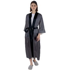 Carbon Grey - Maxi Satin Kimono by FashionLane