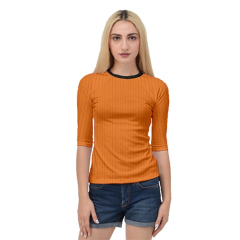 Carrot Orange - Quarter Sleeve Raglan Tee by FashionLane