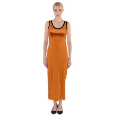 Carrot Orange - Fitted Maxi Dress by FashionLane