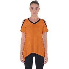 Carrot Orange - Cut Out Side Drop Tee by FashionLane