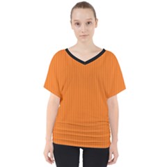 Carrot Orange - V-neck Dolman Drape Top by FashionLane