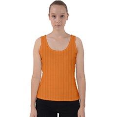 Carrot Orange - Velvet Tank Top by FashionLane