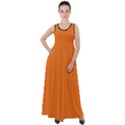 Carrot Orange - Empire Waist Velour Maxi Dress View1