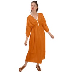 Carrot Orange - Grecian Style  Maxi Dress