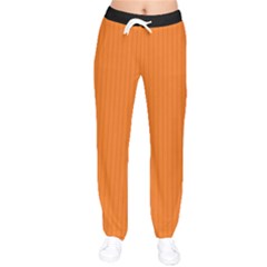 Carrot Orange - Women Velvet Drawstring Pants by FashionLane