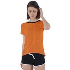 Carrot Orange - Short Sleeve Foldover Tee