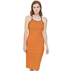 Carrot Orange - Bodycon Cross Back Summer Dress