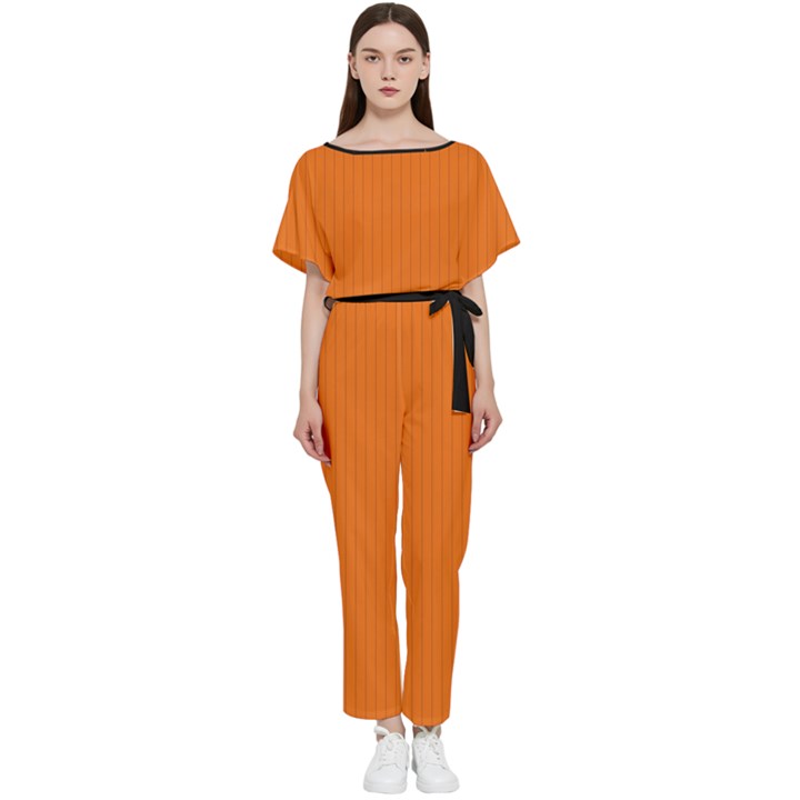 Carrot Orange - Batwing Lightweight Jumpsuit