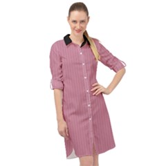 Cashmere Rose - Long Sleeve Mini Shirt Dress by FashionLane