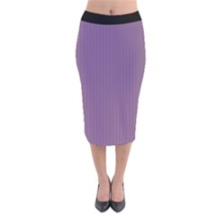 Chinese Violet - Velvet Midi Pencil Skirt by FashionLane