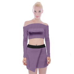 Chinese Violet - Off Shoulder Top With Mini Skirt Set by FashionLane