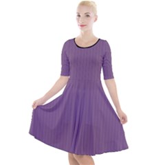 Chinese Violet - Quarter Sleeve A-line Dress by FashionLane