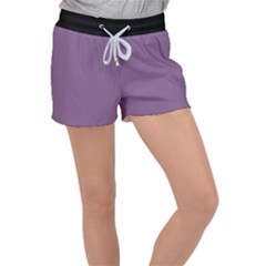 Chinese Violet - Velour Lounge Shorts by FashionLane