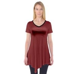 Chili Oil Red - Short Sleeve Tunic  by FashionLane