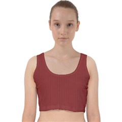 Chili Oil Red - Velvet Racer Back Crop Top by FashionLane