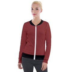 Chili Oil Red - Velvet Zip Up Jacket by FashionLane