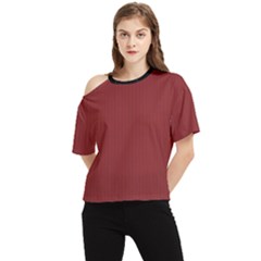 Chili Oil Red - One Shoulder Cut Out Tee by FashionLane