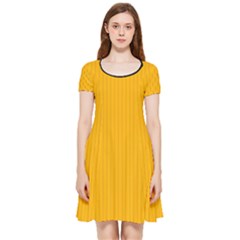 Chinese Yellow - Inside Out Cap Sleeve Dress by FashionLane