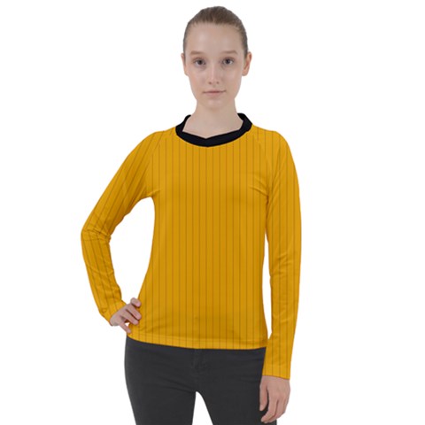 Chinese Yellow - Women s Pique Long Sleeve Tee by FashionLane