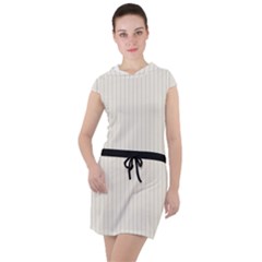 Cannoli Cream - Drawstring Hooded Dress by FashionLane