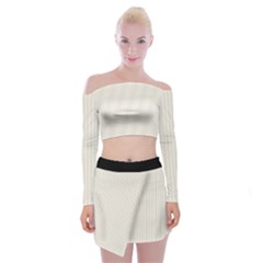 Cannoli Cream - Off Shoulder Top With Mini Skirt Set by FashionLane