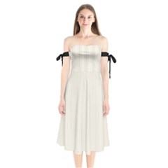 Cannoli Cream - Shoulder Tie Bardot Midi Dress by FashionLane