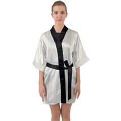 Cannoli Cream - Half Sleeve Satin Kimono  by FashionLane