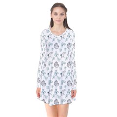 Jessica s Doodles Long Sleeve V-neck Flare Dress by pishposhpal