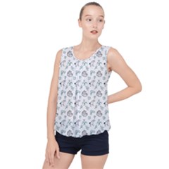 Jessica s Doodles Bubble Hem Chiffon Tank Top