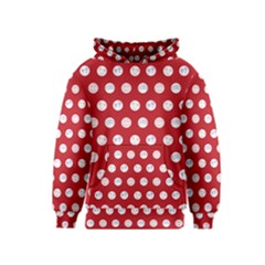 Red Polka-dot Doodles Kids  Pullover Hoodie by pishposhpal