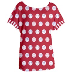 Red Polka-dot Doodles Women s Oversized Tee by pishposhpal