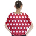 Red Polka-dot Doodles Batwing Chiffon Blouse View2