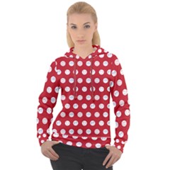 Red Polka-dot Doodles Women s Overhead Hoodie by pishposhpal