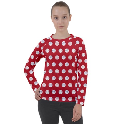 Red Polka-dot Doodles Women s Long Sleeve Raglan Tee by pishposhpal