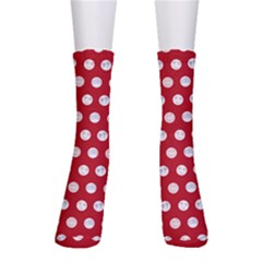 Red Polka-dot Doodles Men s Crew Socks by pishposhpal