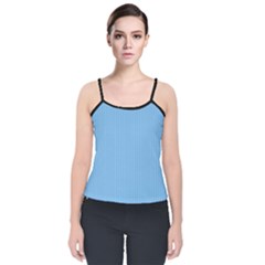 Aero Blue - Velvet Spaghetti Strap Top by FashionLane