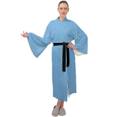 Aero Blue - Maxi Velour Kimono by FashionLane