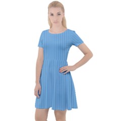 Aero Blue - Cap Sleeve Velour Dress  by FashionLane