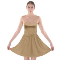 Wood Brown - Strapless Bra Top Dress by FashionLane