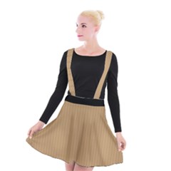 Wood Brown - Suspender Skater Skirt by FashionLane