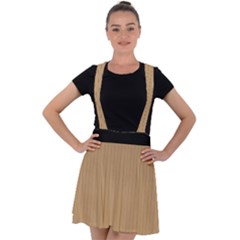 Wood Brown - Velvet Suspender Skater Skirt by FashionLane